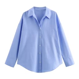 BSAY Women Fashion Spring Cotton Oxford Long Sleeve Single-breasted Lapel Blouse Street Clothing Shirt Chic Ladies Tops Mujer