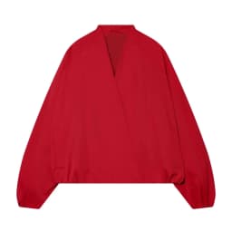 TFMLN Fashion Red Short Jacket For Women Loose Fit V Collar Long Sleeve Coat 2026 Spring Autumn Female Street Outerwear