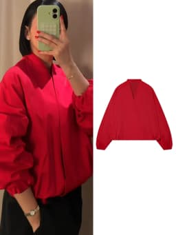 TFMLN Fashion Red Short Jacket For Women Loose Fit V Collar Long Sleeve Coat 2026 Spring Autumn Female Street Outerwear