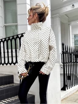 SLTNX Polka Dot Spring Autumn Short Coats Women's High Street Long Sleeve Jackets for Women 2026 Elegant Office Ladies Casual Ou