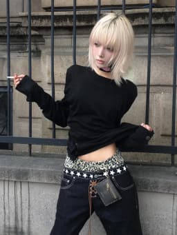 Genayooa Gothic Vintage T-shirt Women Long Sleeve Button Y2k Retro Black Grunge Tops Streetwear 2000s Print Tshirts Autumn