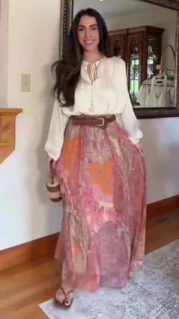 Summer New Skirts Women's 2026 New Fashion Retro Print High Waist Skirts Chic Summer Travel Joker Holiday Women's Skirts