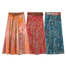 Summer New Skirts Women's 2026 New Fashion Retro Print High Waist Skirts Chic Summer Travel Joker Holiday Women's Skirts