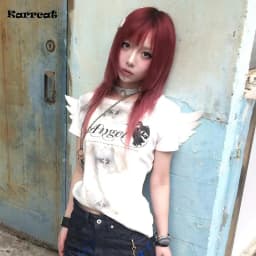 Karrram Trashy Y2k Angel Print T-shirt Grunge Aesthetics Short Sleeve Tops With Wings Vintage Fairycore Streetwear 2000s Retro