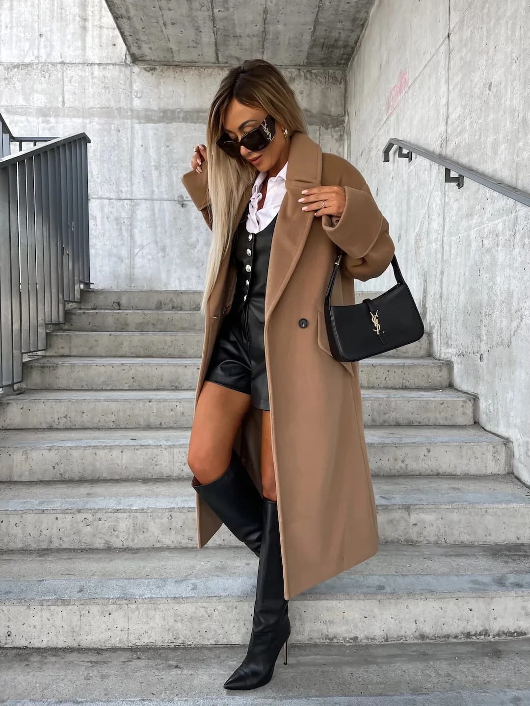 Women Oversized Lapel Long Wool Coat Single Front Button Side Pocket Loose Fit Warm Outerwear