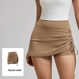 2026 Summer Hot Women's Sports Skirt Anti-running Skirt High Waist Running Shorts Fake Two-piece Yoga Shorts Drawstring Sexy Fit