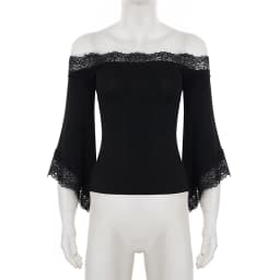 SUCHCUTE Off-the-shoulder Lace-trim Patchwork Bell Sleeves Top Women Elegant Slim T-shirts Y2k Casual Pullovers Tees Coquette