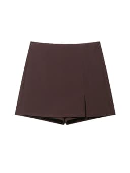Women's High Waist Skort with Front Slit And Side Zipper Fashion Solid Shorts Skirt Female High Waist Skort Mujer