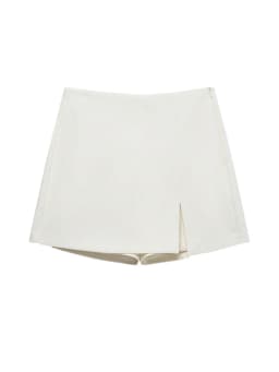 Women's High Waist Skort with Front Slit And Side Zipper Fashion Solid Shorts Skirt Female High Waist Skort Mujer