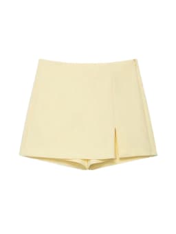Women's High Waist Skort with Front Slit And Side Zipper Fashion Solid Shorts Skirt Female High Waist Skort Mujer