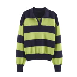 Nlzgmsj 2025 Autumn High Street Chic Women Striped Knitted Sweaters Women Full Sleeve Vintage Style Tops