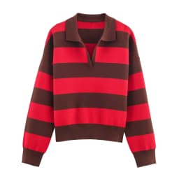 Nlzgmsj 2025 Autumn High Street Chic Women Striped Knitted Sweaters Women Full Sleeve Vintage Style Tops