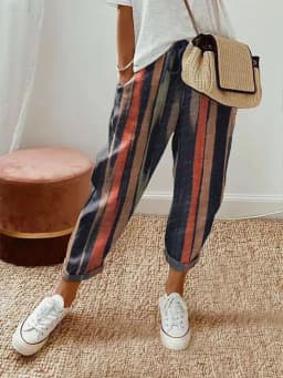 2026 Summer Cotton Linen Pants Women Drawstring High Waist Elastic Casual Trousers Breathable Female Bottoms Loose Pencil Pants