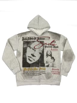 Y2K American Style Men's and Women's Zipper Style Hooded Gray Sweatshirt Jacket, Thick and Sturdy, Warm Sweatshirt
