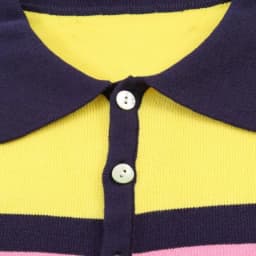 2026 New Dopamine Color Striped Polo Knit T-shirt Women Short Sleeve Lapel Knit Top Casual Daily Wear Outfits Summer Fashion