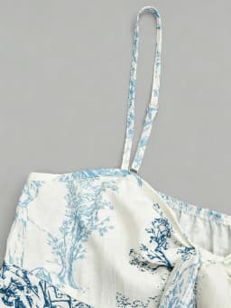 Women's Elegant Cami Top, Striped Printed Fabric, Bow Neck & Front Tie Waist, Slim Sleeveless Camisole. Versatile for Spring & S