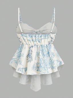 Women's Elegant Cami Top, Striped Printed Fabric, Bow Neck & Front Tie Waist, Slim Sleeveless Camisole. Versatile for Spring & S