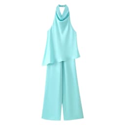KLKXMYT New Fashion Satin Long Jumpsuits For Women Halter Neck Casual Street Outfit Chic Backless Sexy Elegant Jumpsuit