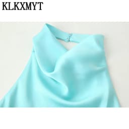 KLKXMYT New Fashion Satin Long Jumpsuits For Women Halter Neck Casual Street Outfit Chic Backless Sexy Elegant Jumpsuit