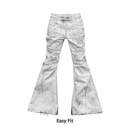 American Retro Hot Girl Tie-Dye Women's High-Waisted Bell-Bottom Pants Slim Ripped New Autumn And Winter Washed Casual Trousers