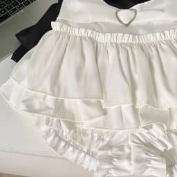 Heart Buckle Tiered Mini Skirt Women Layered Ruffles Trim Miniskirt Kawaii Skort Y2K Japanese Sukapan Balletcore Coquette