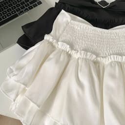 Heart Buckle Tiered Mini Skirt Women Layered Ruffles Trim Miniskirt Kawaii Skort Y2K Japanese Sukapan Balletcore Coquette