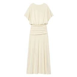 Women's Dress 2026 Summer New Style Solid Color Short Sleeve Ruffle Decor Midi Maxi Dress Elegant and Gentle Romantic