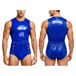 Men Women Waterproof Glossy Bodysuit Leak-proof Washable Diaper Cover Elderly Bedridden Special Needs Adaptive Jumpsuit Swimwear