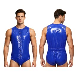 Men Women Waterproof Glossy Bodysuit Leak-proof Washable Diaper Cover Elderly Bedridden Special Needs Adaptive Jumpsuit Swimwear