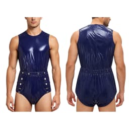 Men Women Waterproof Glossy Bodysuit Leak-proof Washable Diaper Cover Elderly Bedridden Special Needs Adaptive Jumpsuit Swimwear