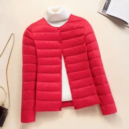 Korean Slim Fit O-neck V-neck Female Short Quilted Puffer Coat 2026 New Arrivlas Women Ultra Lightweight Packable Liner Jackets