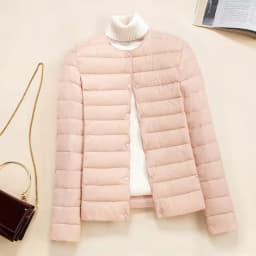 Korean Slim Fit O-neck V-neck Female Short Quilted Puffer Coat 2026 New Arrivlas Women Ultra Lightweight Packable Liner Jackets