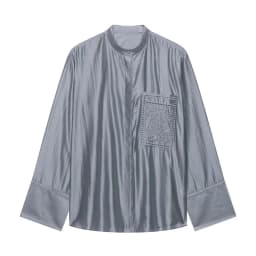 Guobioziy Women's Shirt 2026 Summer New Solid Color Long Sleeve Embroidered Pocket Loose Shirt Elegant Stylish Simple Fashion