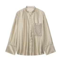 Guobioziy Women's Shirt 2026 Summer New Solid Color Long Sleeve Embroidered Pocket Loose Shirt Elegant Stylish Simple Fashion