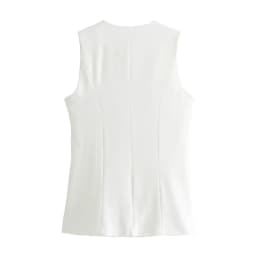 MUJER 2025 White Sleeveless Vest Women Button Summer Vests for Women Jacket Pink Vest Top Women Streetwear Women's Tailored Vest
