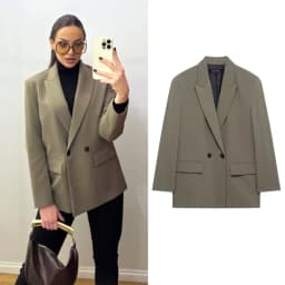 HXAO Women's Black Blazer New In Jackets Office Casual Long Blazer Woman Spring 2025 Long Sleeve Oversized Solid Blazer 088