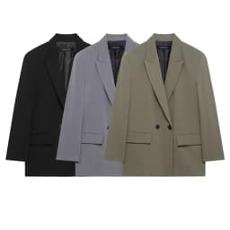 HXAO Women's Black Blazer New In Jackets Office Casual Long Blazer Woman Spring 2025 Long Sleeve Oversized Solid Blazer 088