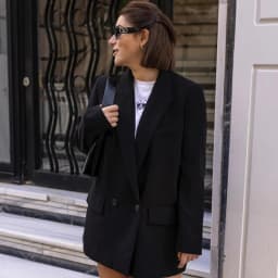 HXAO Women's Black Blazer New In Jackets Office Casual Long Blazer Woman Spring 2025 Long Sleeve Oversized Solid Blazer 088