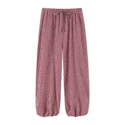 Women's Long Pants 2026 Summer New Style Red Plaid Drawstring Lantern Pants Long Pants Beach Vacation Casual Fashion