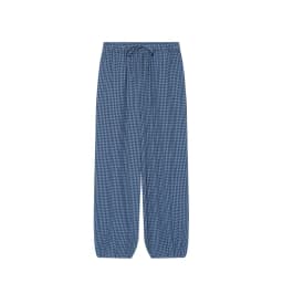 Women's Long Pants 2026 Summer New Style Red Plaid Drawstring Lantern Pants Long Pants Beach Vacation Casual Fashion