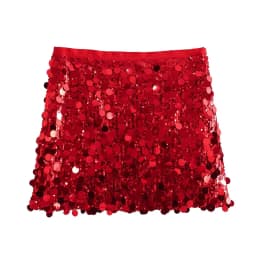 Willshela Women Fashion With Sequined Solid Side Zipper Mini Skirt Vintage High Waist Female Chic Lady Skirts