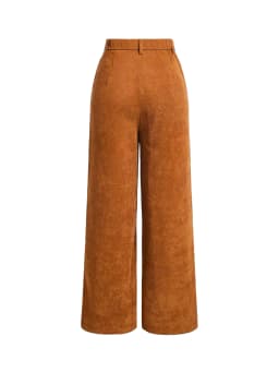 Women's Plain Pocket Button Front Wide Leg Pants, Casual High Waist Trousers for Daily Wear, Ladies Bottoms for All Seasons