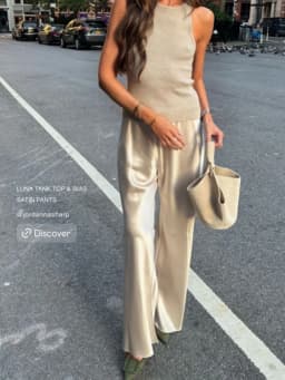New Fashion Satin Silk Wide Leg Dress Pants for Women Low Rise Baggy Pants Y2K Holiday Party Long Flowy Trousers