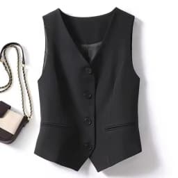 Single Breasted V-neck Short Slim Fitting Vest For Women In Spring And Autumn, Can Be Worn Externally Or Internally