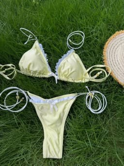 Sexy Triangle Mini Bikini Sets Micro Thongs Swimsuit Women Bathing Suit Biquini Bandage Beachwear Print Swimwear Thong Bikini
