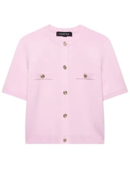 HXAO Cardigan Woman Knitwear Button Ladies Short Sleeve Knit Bolero Women's Tricot Top Summer Outerwear Crop Cardigan Top Female