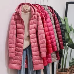 Fashionable Outerwear Winter Women Korean Fashion Slim Remove Hooded Parka Down Jackets Long Light Thin Coat Puffer Jacket