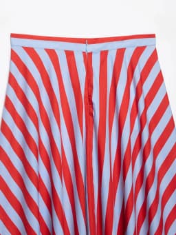 KONDALA Holiday Casual Chic Women Long Skirt Striped Zipper A-Line Draped Skirt Fashion 2026 Summer Fall Night Out Party Skirt