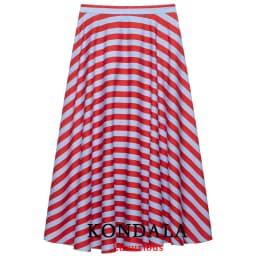 KONDALA Holiday Casual Chic Women Long Skirt Striped Zipper A-Line Draped Skirt Fashion 2026 Summer Fall Night Out Party Skirt