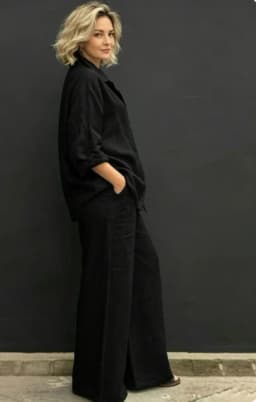 Women's Pure Color Button-Up Shirt Casual Set Spring Summer New Style Transoceanic Trade European And American Design